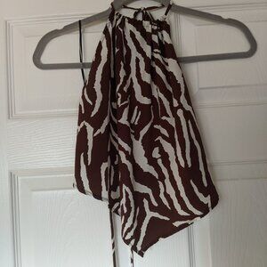 Zebra Satin Crop Halter